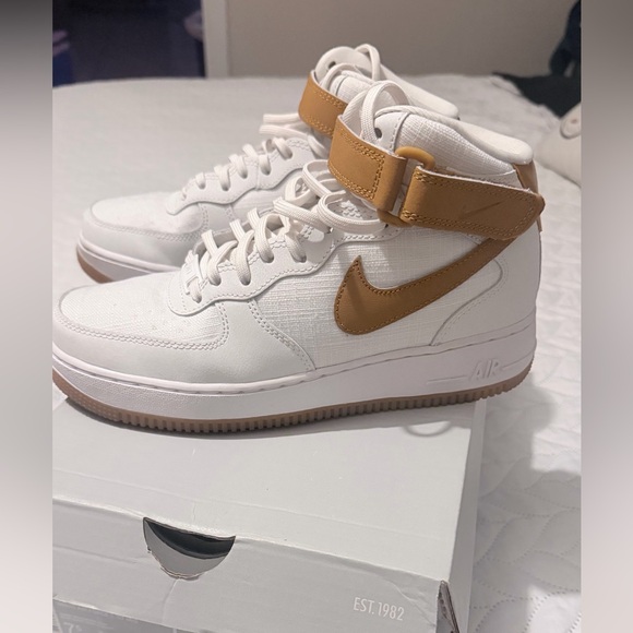 Nike Shoes - Nike White and Brown High-Tops